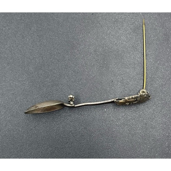 Sterling silver Roman soldier Spoon brooch Athene / Minerva Lapel Pin - Picture 12 of 13